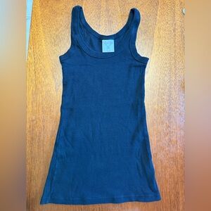 Black ribbed Tank Top